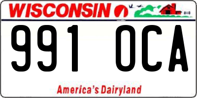 WI license plate 991OCA