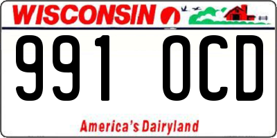 WI license plate 991OCD