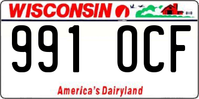 WI license plate 991OCF