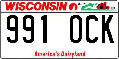 WI license plate 991OCK