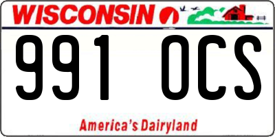 WI license plate 991OCS