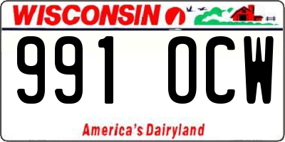 WI license plate 991OCW