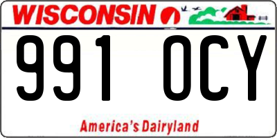 WI license plate 991OCY