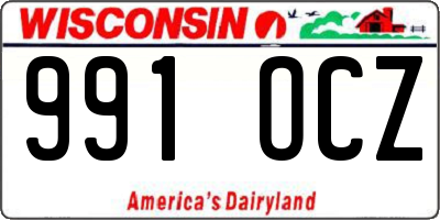 WI license plate 991OCZ