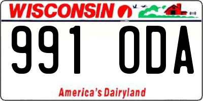 WI license plate 991ODA