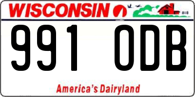 WI license plate 991ODB