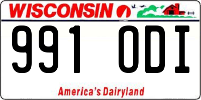 WI license plate 991ODI
