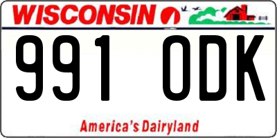 WI license plate 991ODK