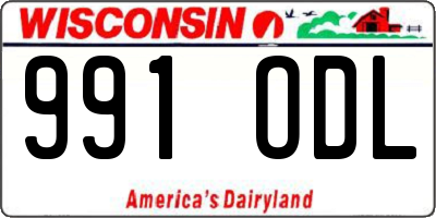 WI license plate 991ODL