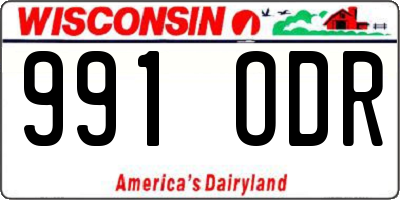 WI license plate 991ODR