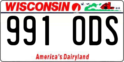 WI license plate 991ODS
