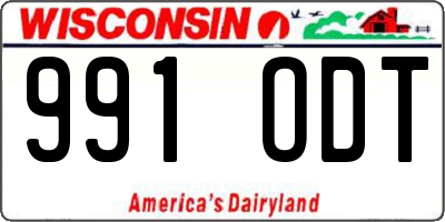 WI license plate 991ODT