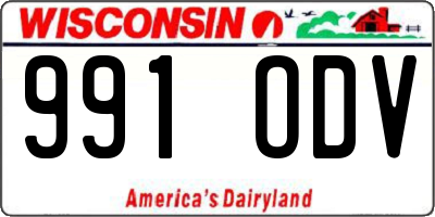 WI license plate 991ODV