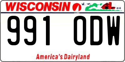 WI license plate 991ODW