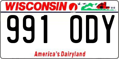 WI license plate 991ODY