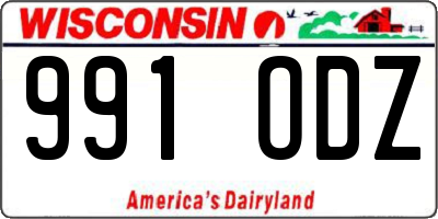 WI license plate 991ODZ
