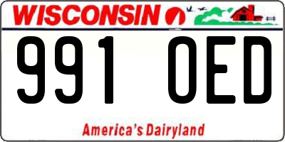 WI license plate 991OED
