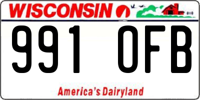 WI license plate 991OFB