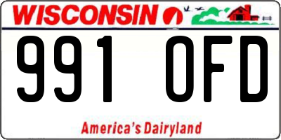 WI license plate 991OFD