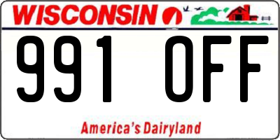 WI license plate 991OFF