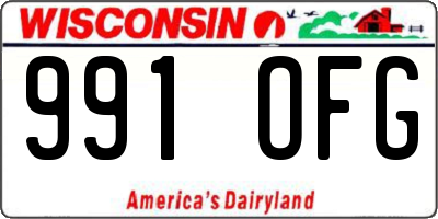 WI license plate 991OFG