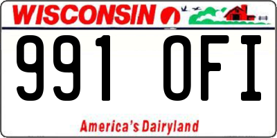 WI license plate 991OFI