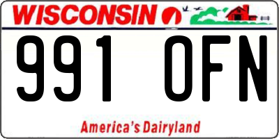 WI license plate 991OFN