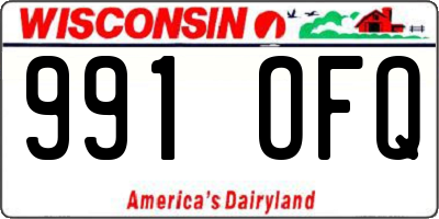 WI license plate 991OFQ