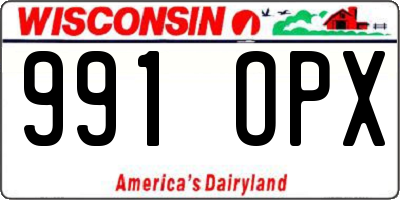 WI license plate 991OPX