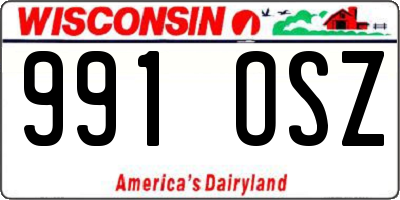 WI license plate 991OSZ