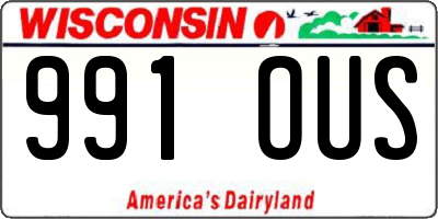 WI license plate 991OUS