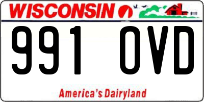 WI license plate 991OVD