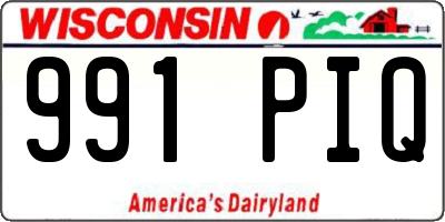 WI license plate 991PIQ
