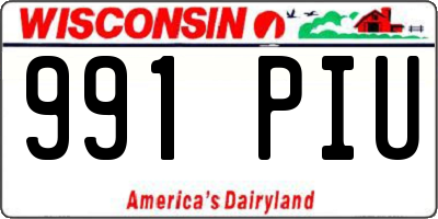 WI license plate 991PIU