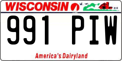 WI license plate 991PIW