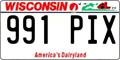 WI license plate 991PIX