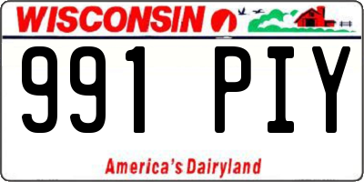 WI license plate 991PIY