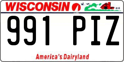 WI license plate 991PIZ