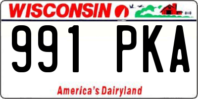 WI license plate 991PKA