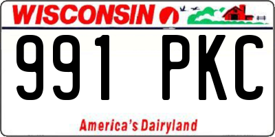 WI license plate 991PKC