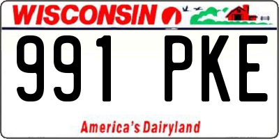 WI license plate 991PKE