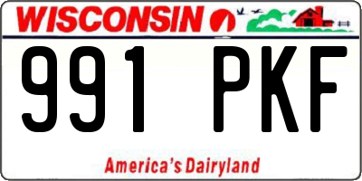 WI license plate 991PKF