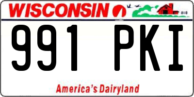 WI license plate 991PKI