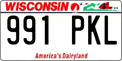 WI license plate 991PKL