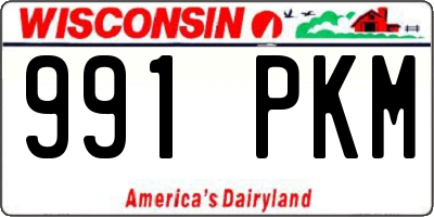WI license plate 991PKM