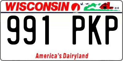 WI license plate 991PKP