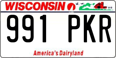 WI license plate 991PKR