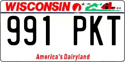 WI license plate 991PKT