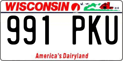 WI license plate 991PKU