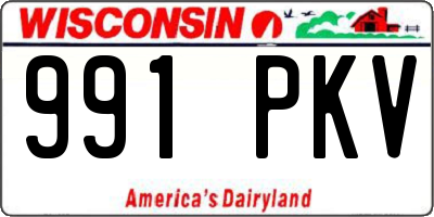 WI license plate 991PKV